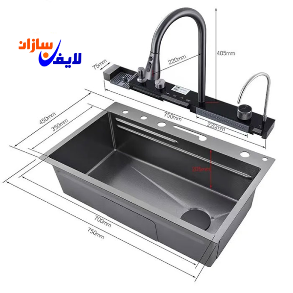 سینک ظرفشویی پیانویی 5 کلید هوآدیو 
