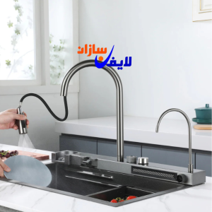 طراحی آشپزخانه با سینک پیانویی