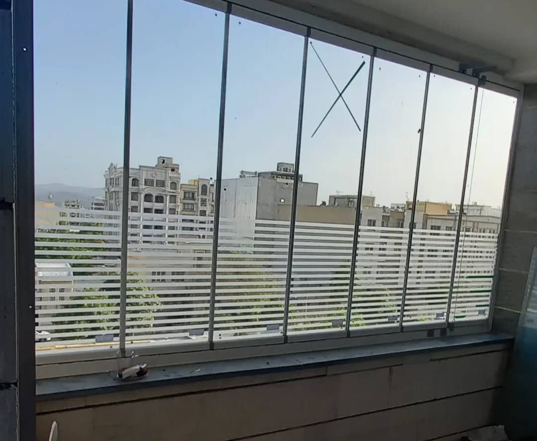 شیشه بالکنی تاشو اسلایدینگ راهراه